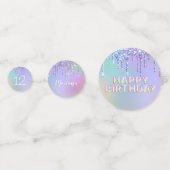 Confettis Parties scintillant arc-en-ciel gouttes Fille fête (Devant)