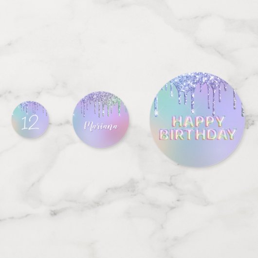 Confettis Parties scintillant arc-en-ciel gouttes Fille fête (Derrière)