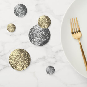 Confettis Parties scintillant argent et or