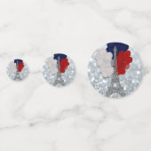 Confettis Parties scintillant Argent Tour Eiffel Rouge Blanc (Derrière)