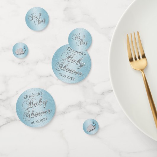 Confettis Parties scintillant baby shower bleu - Personnalis (Groupe)