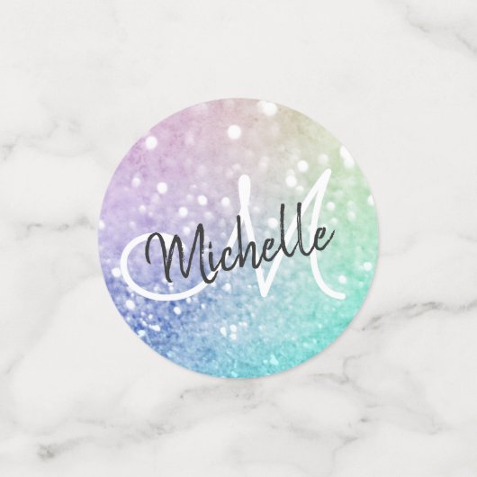 Confettis Parties scintillant Bokeh Glamour Élégant (Petit recto)