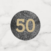 Confettis Parties scintillant d'anniversaire Noir et Or Conf (Petit recto)