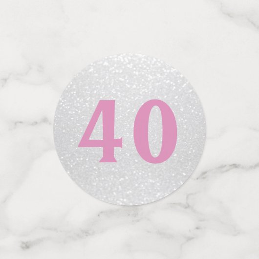 Confettis Parties scintillant d'anniversaire rose et blanc C (Petit recto)