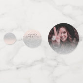 Confettis Parties scintillant d'argent ombre rose pâle photo (Devant)