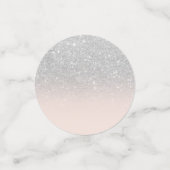 Confettis Parties scintillant d'argent ombre rose pâle photo (Petit recto)