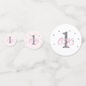 Confettis Parties scintillant rose et argent UN 1er annivers (Derrière)