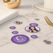 Confettis Parties scintillant violet de fille Monogramme Pho