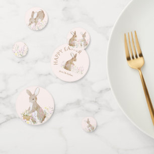 Confettis Pastel Aquarelle Bunny de Pâques Chasse aux oeufs