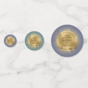 Confettis Pastel Celestial Gold Moon Enregistrer La Date