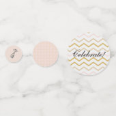 Confettis Pastel pêche et or zig zag (Derrière)