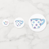 Confettis Pastel Polka Dot Teapot Party Fête des mariées (Derrière)