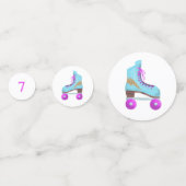 Confettis Patinage à roulettes Anniversaire fête rose et or (Devant)