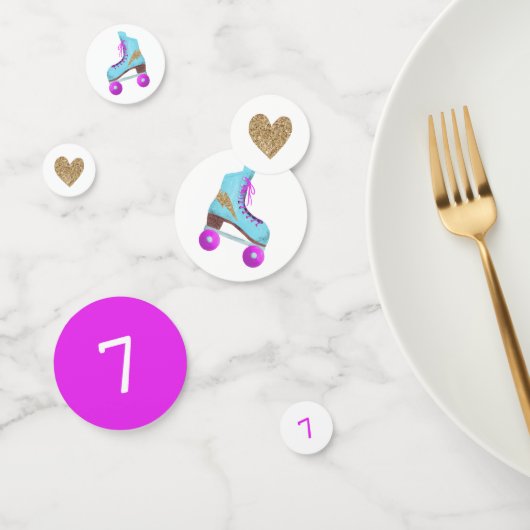Confettis Patinage à roulettes Anniversaire fête rose et or (Groupe)