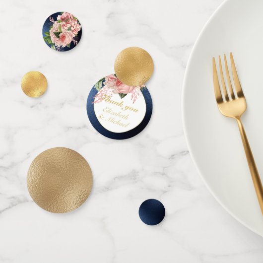 Confettis Pays Bleu bleu rose Roses Marine MERCI or (Groupe)