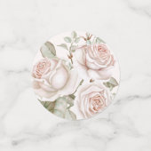 Confettis Peach Blush Roses Photo et nom Mariage (Petit recto)