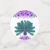 Confettis Peacock vert et bleu | Fleurs d'aquarelle violette (Petit recto)