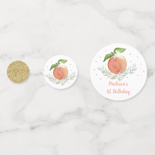 Confettis Pêche or Floral Anniversaire (Derrière)