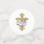 Confettis Peonies pourpres Baptême Table personnalisée Confe (Petit recto)