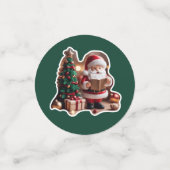 Confettis Père Noël avec sapin en 3D - (Petit recto)