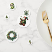 Confettis Père Noël de Noël vintage et botanique forestière (Groupe)