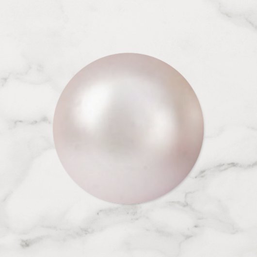 Confettis Perles et coeurs chics sur Mariage rose poussiéreu (Petit recto)