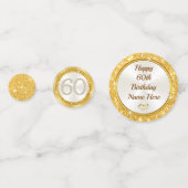 Confettis Personnalisé, 60e anniversaire Décorations de tabl (Derrière)