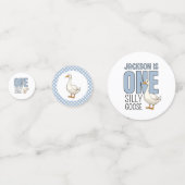 Confettis Personnalisé Blue One Silly Goose First Birday (Derrière)