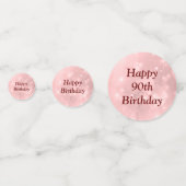 Confettis Personnalisé rose brillant Joyeux 90e anniversaire (Derrière)