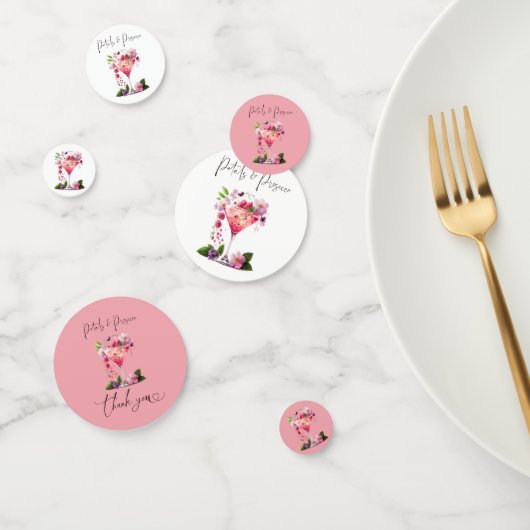 Confettis Pétales & Prosecco Rose Floral Fête de Mariage (Groupe)