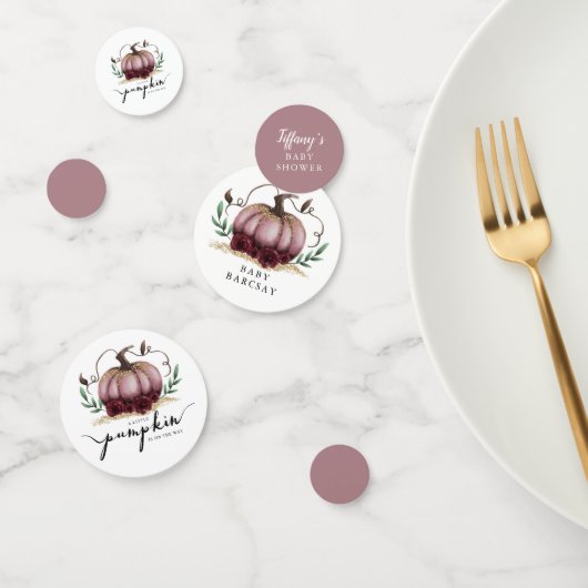 Confettis Petit Baby shower Citrouille rose (Groupe)