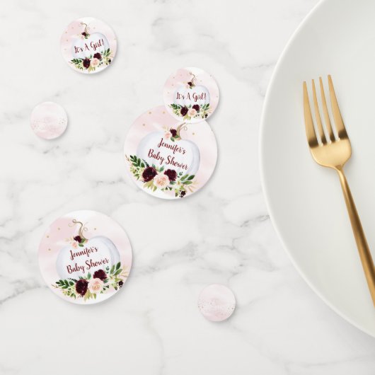 Confettis Petit Baby shower d'or rose Citrouille de Bourgogn (Groupe)