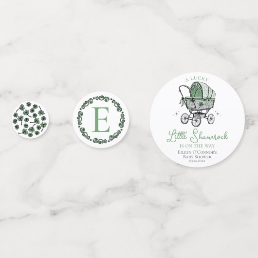 Confettis Petit Baby shower St patrick Shamrock (Derrière)