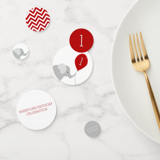 Confettis Petit éléphant avec ballons Anniversaire (Groupe)