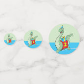 Confettis Petit garçon, 2e anniversaire Dinosaur (Derrière)