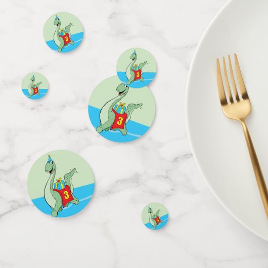Confettis Petit garçon, 3e anniversaire Dinosaur (Groupe)