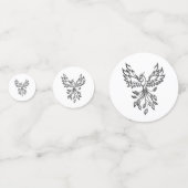 Confettis Phénix s'élève sur fond noir (Derrière)