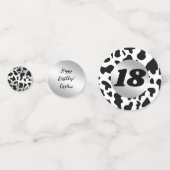 Confettis Photo & Argent Black Cow Spots avec fer à cheval (Derrière)