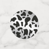 Confettis Photo & Argent Black Cow Spots avec fer à cheval (Petit recto)