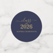 Confettis Photo Bleu Or Script Promotion 2026 Moderne (Petit recto)