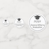 Confettis Photo de diplôme minimaliste moderne noir blanc (Derrière)