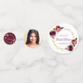 Confettis Photo de fleurs bordeaux pour une fête prénuptiale (Derrière)