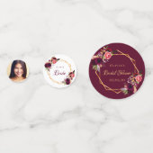 Confettis Photo de fleurs de burgundy pour une douche de mar (Devant)