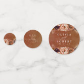 Confettis Photo de mariage moderne boho floral terracotta (Devant)