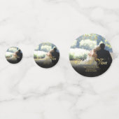 Confettis Photo de remerciement en écriture dorée avec confe (Devant)