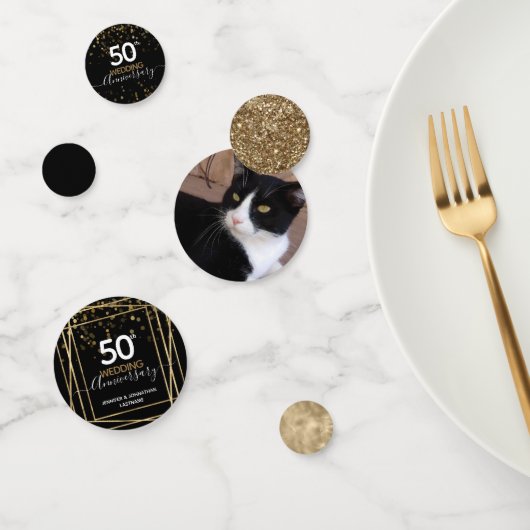 Confettis Photo d'or du 50e anniversaire (Groupe)