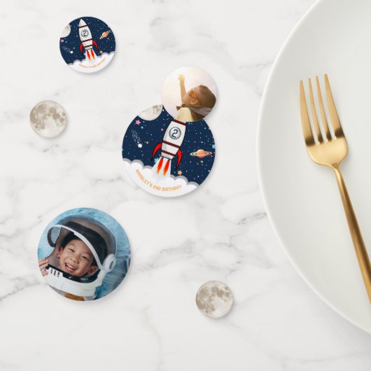 Confettis Photo du 2e anniversaire du Moon Rocket Ship (Groupe)