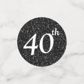 Confettis Photo du 40e anniversaire noir (Petit recto)