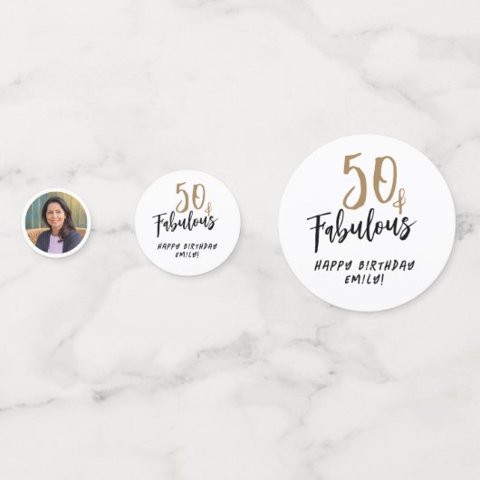 Confettis Photo moderne 50 et fabuleuse 50e anniversaire (Derrière)