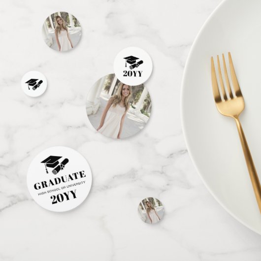 Confettis Photo personnalisée d'un diplôme moderne (Groupe)